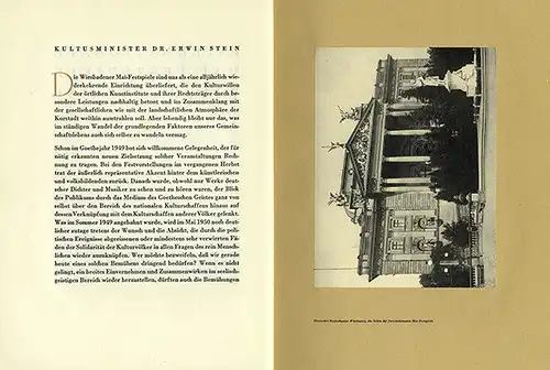 Hessen Wiesbaden Mai Festspiele Theater Oper Musik Festschrift Programm 1950 