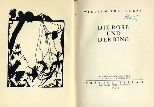 WilliamThackeray Märchen Buch Rose und Ring Kunst Handwerk Scherenschnitt 1924