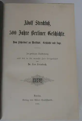 500 Jahre Berlin Stadt Geschichte vom Fischerdorf zur Weltstadt Buch 1900 
