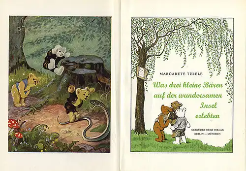 Kinder Märchenbuch Drei kleine Bären Bilder Franziska Schenkel Wien 1953