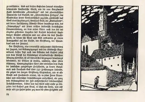 Bayern Alt Augsburg Stadt Geschichte Architektur Kunst Grafik Buch 1914