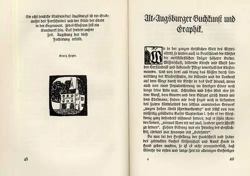 Bayern Alt Augsburg Stadt Geschichte Architektur Kunst Grafik Buch 1914