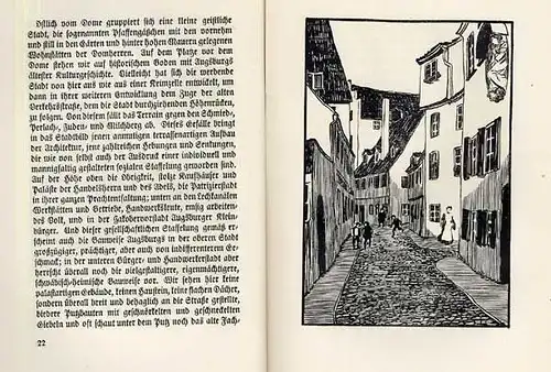 Bayern Alt Augsburg Stadt Geschichte Architektur Kunst Grafik Buch 1914