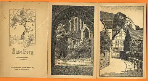 Sachsen Anhalt Stendal Havelberg Kunst Grafik Mappe Federzeichnung Meinold 1929