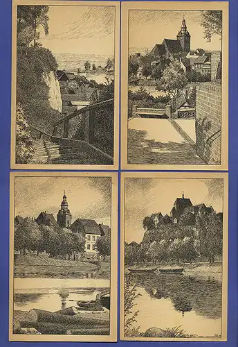 Sachsen Anhalt Stendal Havelberg Kunst Grafik Mappe Federzeichnung Meinold 1929