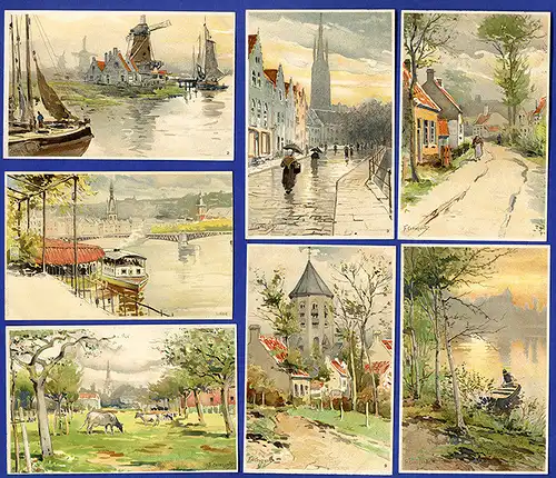 Niederlande Holland Aquarelle von Ferdinand Coenraets 12 Künstler Postkarten