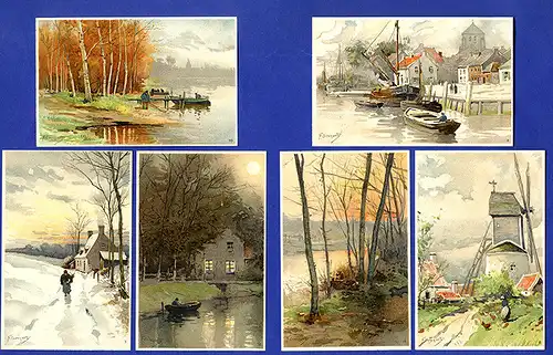 Niederlande Holland Aquarelle von Ferdinand Coenraets 12 Künstler Postkarten