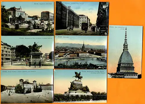 Italien Turin Stadt Architektur Tourismus 14 alte Postkarten Sammlung um 1900