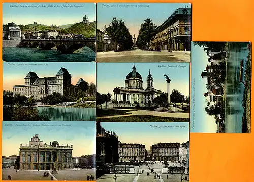 Italien Turin Stadt Architektur Tourismus Postkarten Sammlung um 1900