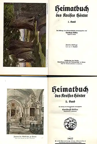 Niedersachsen Weser Kreis Höxter Geschichte Chronik Volkskunde 2 Bände 1927