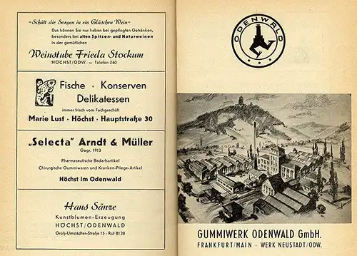 Odenwald 1200 Jahre Michelstadt Stadt Geschichte Chronik Festschrift  1955