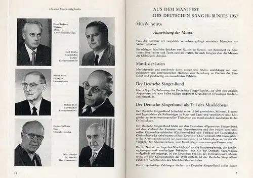 Saarland Saarbrücken Gesang Verein Sängerbundesfest Festschrift 1957