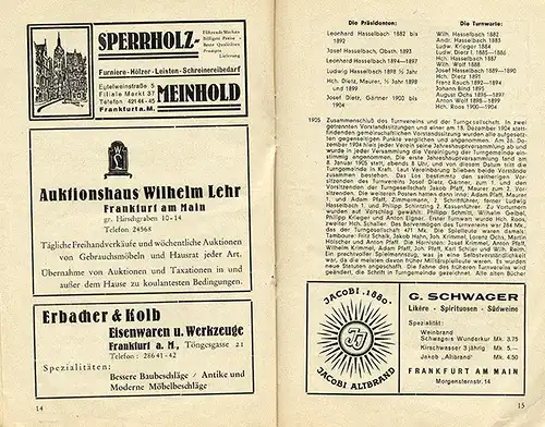 Hessen Taunus Falkenstein 50 Jahre Turnverein Festschrift von 1932