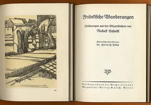 Kunst Grafik Fränkische Wanderungen Würzburg Main Maler Rudolf Schiestl 1925