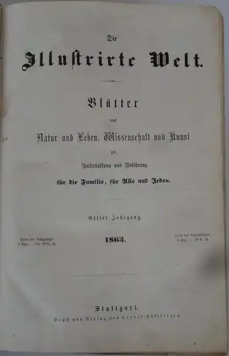 Illustrierte Welt Natur Leben Wissenschaft Familien Zeitschrift Stuttgart 1863