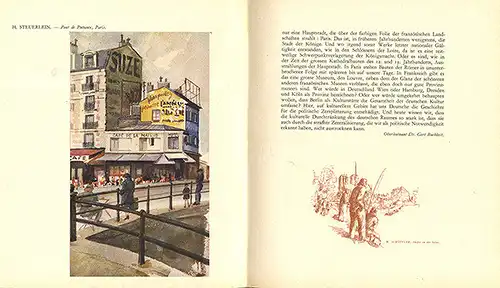 Weltkrieg Frankreich Deutsche Soldaten Malerei Kunst Grafik Buch 1942