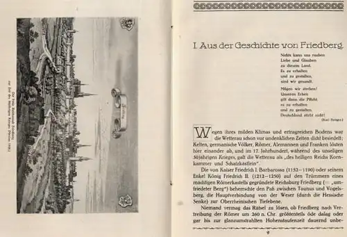 Hessen Wetterau Friedberg Stadt Geschichte Architektur Heimatbuch 1925