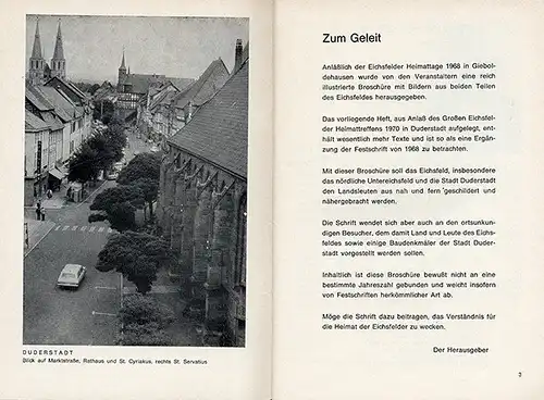 Niedersachsen Eichsfeld Heimattreffen in Duderstadt Geschichte Festschrift 1970