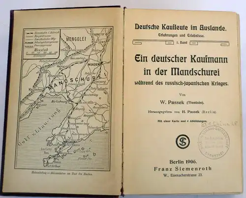 Deutscher Kaufman in China Mandschurei Russisch-Japanischer Krieg Buch 1906