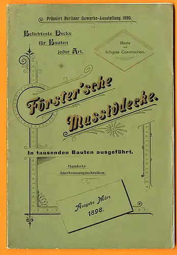 Harz Wernigerode Massiv Decken System Förster Katalog Werbung 1898