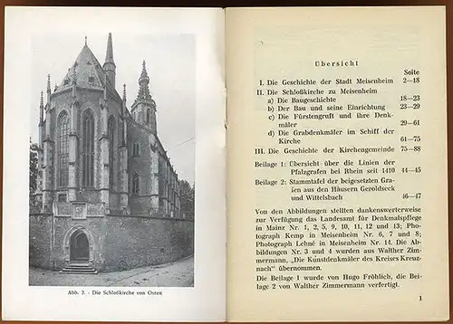 Rheinland Pfalz  Meisenheim am Glan Stadt Geschichte Schloßkirche Führer 1958