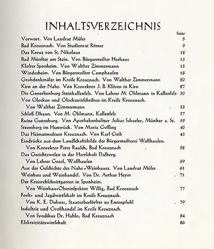Rheinland Pfalz Bad Kreuznach Nahe Geschichte Wirtschaft Wein Heimatbuch 1927