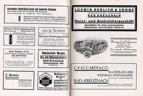 Rheinland Pfalz Bad Kreuznach Nahe Geschichte Wirtschaft Wein Heimatbuch 1927