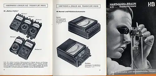 Frankfurt Elektrotechnik Messgeräte Instrumente Hartmann & Braun Katalog 1950