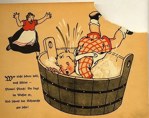 Kinder Bilderbuch Übermut tut selten gut Kunst Grafik Grimmer-Kriwub 1910