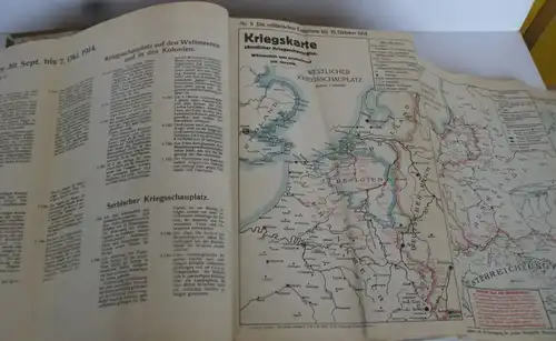 Europa Deutschland Weltkrieg in Karten Kriegs Chronik Atlas 1914-1917