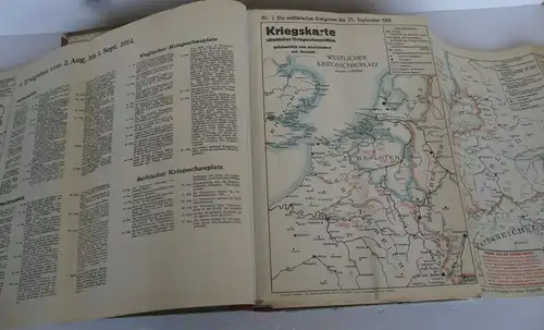 Europa Deutschland Weltkrieg in Karten Kriegs Chronik Atlas 1914-1917