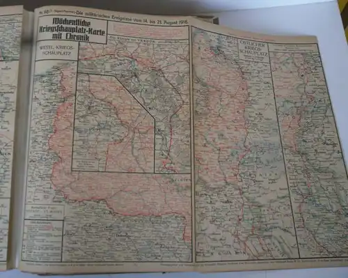 Europa Deutschland Weltkrieg in Karten Kriegs Chronik Atlas 1914-1917