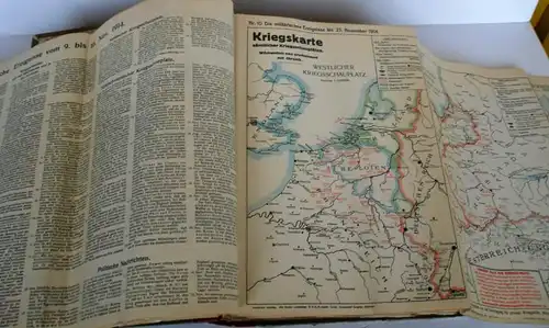 Europa Deutschland Weltkrieg in Karten Kriegs Chronik Atlas 1914-1917