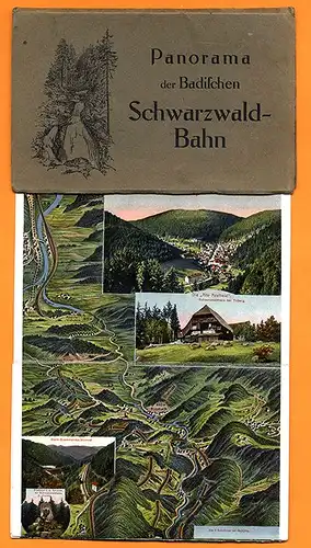 Baden Schwarzwald Bahn von Hausach nach Donaueschingen farbiges Panorama um 1910