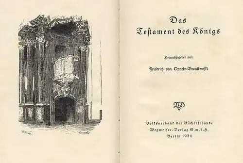 Adel Preussen König Friedrich der Große Testament Faksimile von 1924