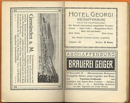 Bayern Main Spessart Aschaffenburg Lohr Heigenbrücken Spessart Wanderbuch 1911