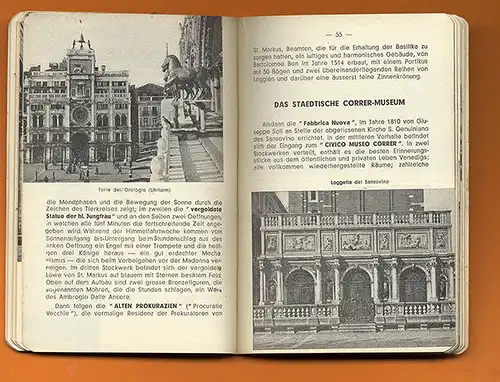 Italien Venedig Tourismus Kunst Architektur alter Reiseführer Stadtplan 1952