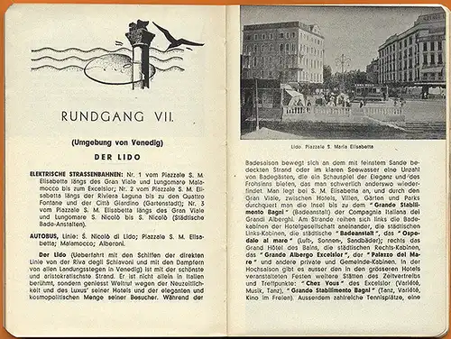 Italien Venedig Tourismus Kunst Architektur alter Reiseführer Stadtplan 1952