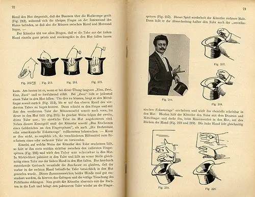 Universium der Magie Schule der Zauberkunst Taschenspieler Tricks Lehrbuch 1921
