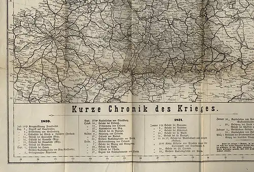 Alte Landkarte Krieg mit Frankreich Friedenskarte für das Deutsche Reich 1871