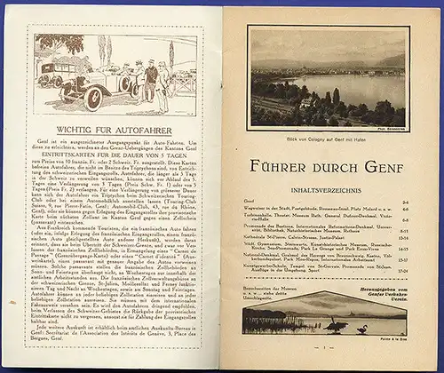 Schweiz Genf Völkerbund Stadt Geschichte Architektur alter Reiseführer  1926