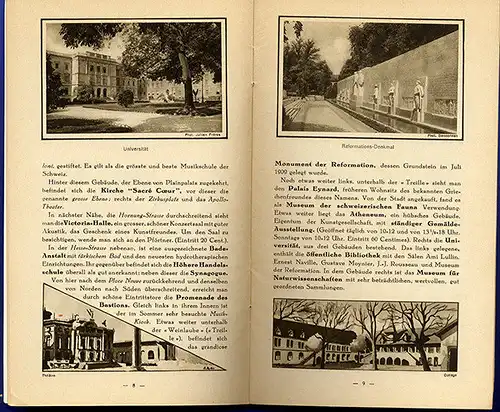 Schweiz Genf Völkerbund Stadt Geschichte Architektur alter Reiseführer  1926