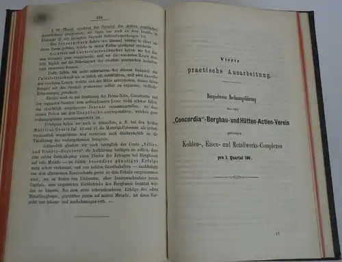 Doppelte Buchführung für Kohle Montan Bergwerke Finanz Wirtschaft Lehrbuch 1865