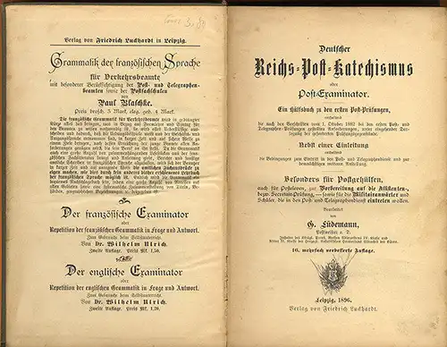 Deutsche Reichspost Briefe Postbezirke Postdienst Prüfung Lehrbuch 1896