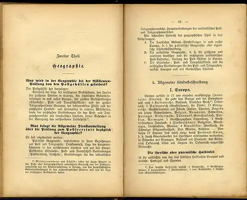 Deutsche Reichspost Briefe Postbezirke Postdienst Prüfung Lehrbuch 1896