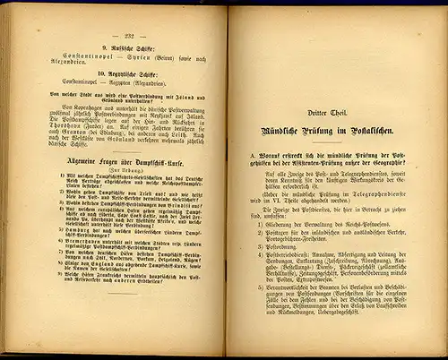 Deutsche Reichspost Briefe Postbezirke Postdienst Prüfung Lehrbuch 1896