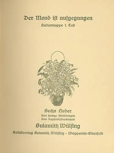 Kunst Grafik Sulamith Wülfing Der Mond ist aufgegangen Kupferdruck Tafeln 1933