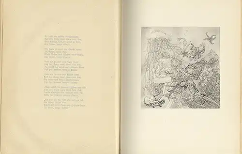 Kunst Grafik Sulamith Wülfing Der Mond ist aufgegangen Kupferdruck Tafeln 1933