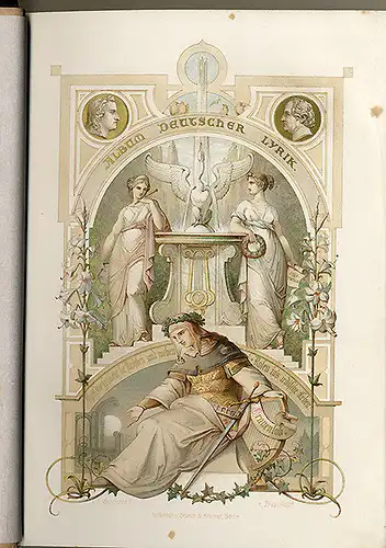 Literatur Deutsche Lyrik für Mädchen Frauen Lieder Romanzen Prachtband 1866