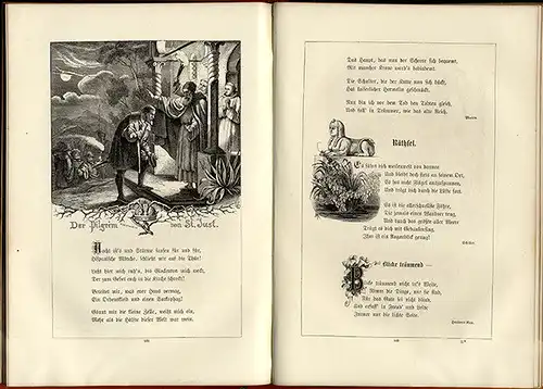 Literatur Deutsche Lyrik für Mädchen Frauen Lieder Romanzen Prachtband 1866
